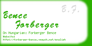 bence forberger business card